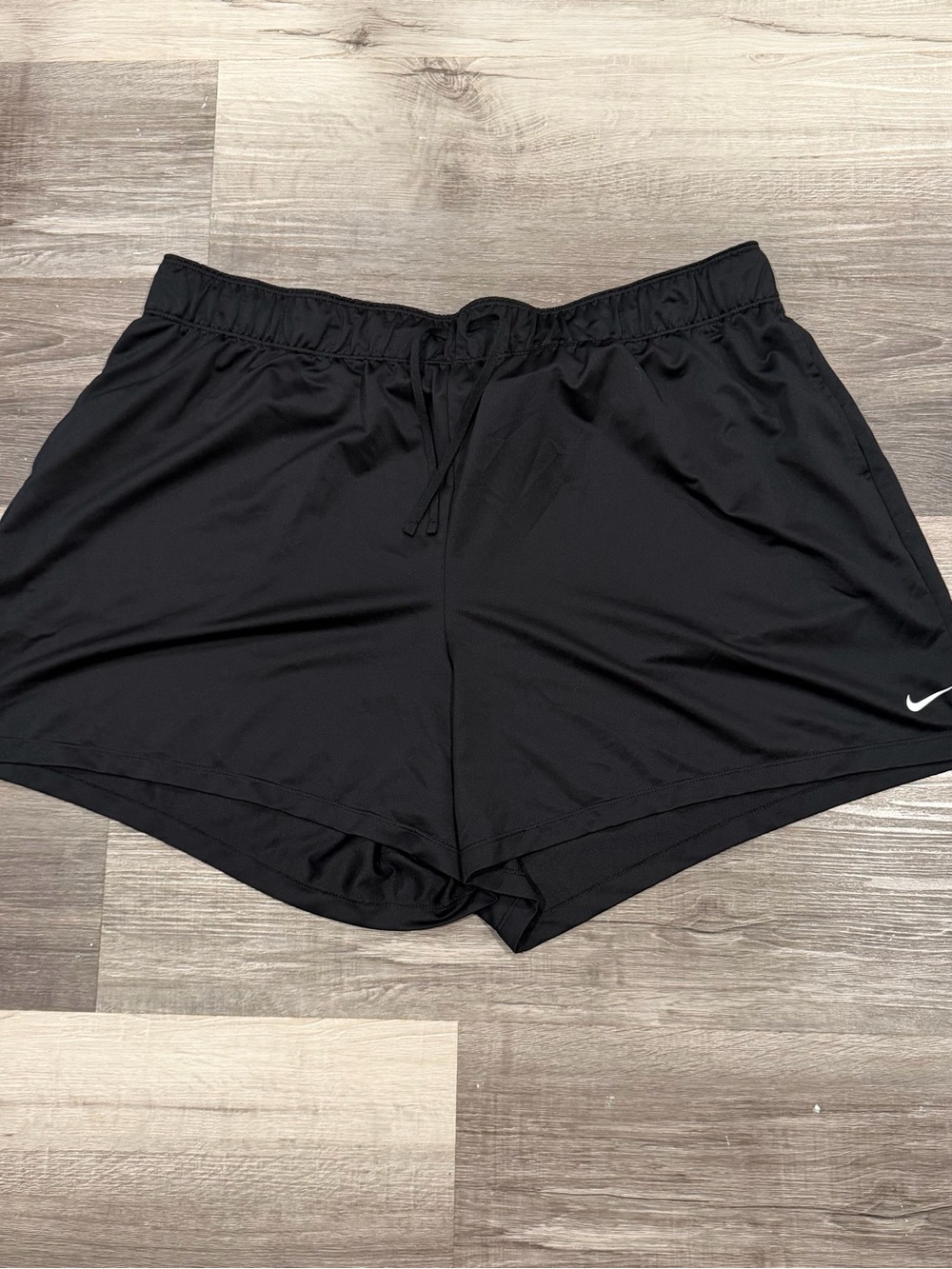 Nike Dri-FIT Women’s 2X Black Athletic Running Training Shorts Drawstring Swoosh